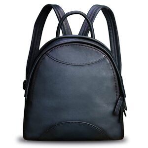 8091 Leather Backpack Purse Retro Handmade Small Casual Rucksack Satchel